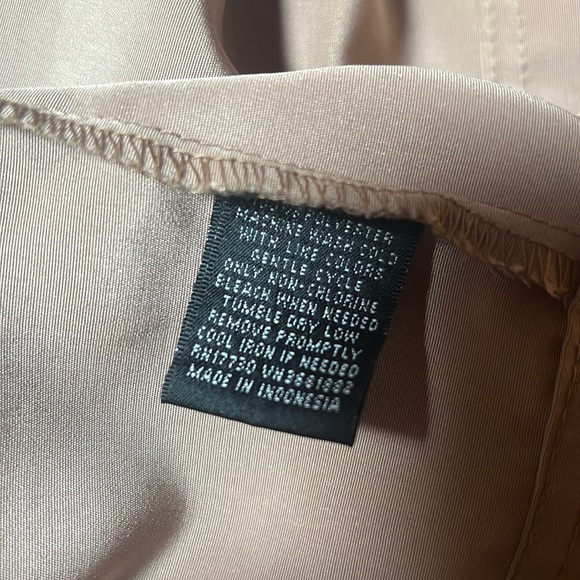 Military button khaki lightweight dress w/pockets, attached drawstring belt L - Picture 7 of 7